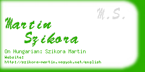 martin szikora business card